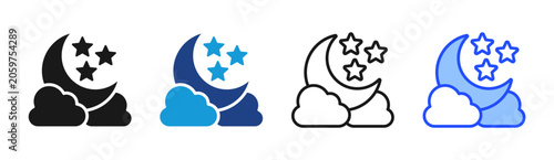 Sleep Routine icon set multiple style collection