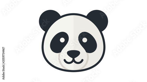 Cartoon panda bear face closeup.