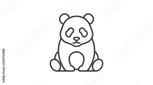 Cute Panda Bear Cartoon Character.