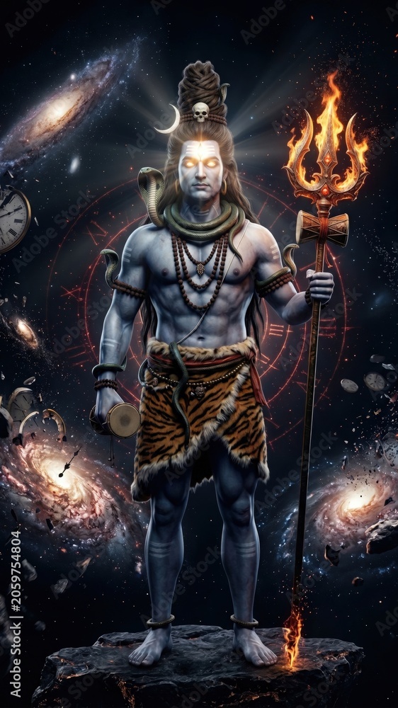 Fototapeta premium Mahakaal Shiva Wallpaper – Lord of Time and Eternity