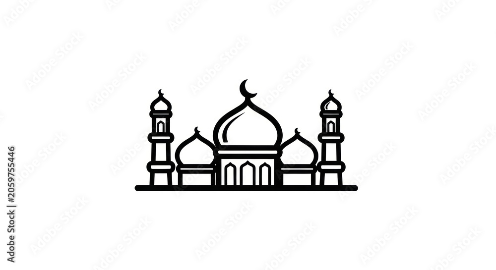 Obraz premium Islamic Mosque Architecture Religious Building.