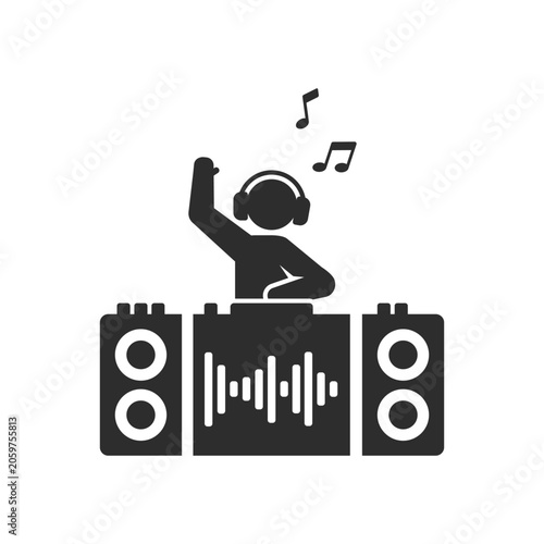 Foto DJ music performance and audio mixing icon
