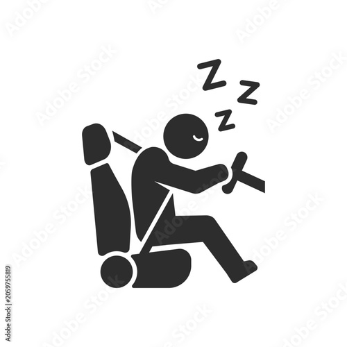 Obraz na plátne Drowsy driving and road safety danger icon