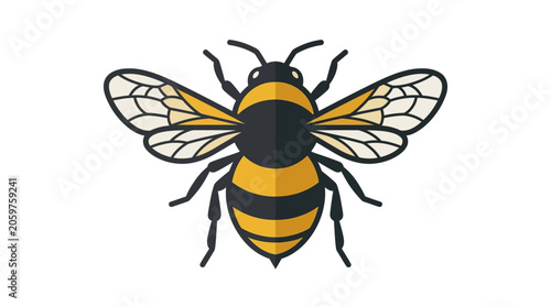Foto Closeup of a yellow and black bee.