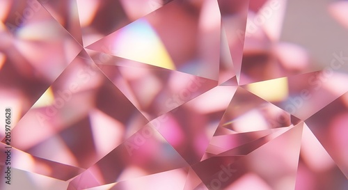 Pink Diamond Gemstone Abstract Geometric Beauty  Elegance with Luxury, Sparkling, and Closeup.
