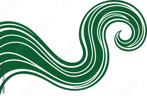 Elegant green swirls and lines graphic design element for branding and modern aesthetics