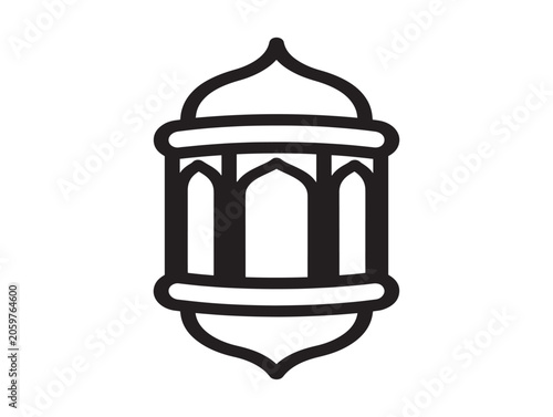 Islamic Lantern Icon Line Art