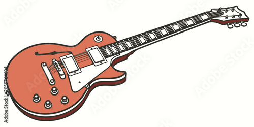 Konstfotografi Electric guitar illustration with six string electric instrument musician perfor
