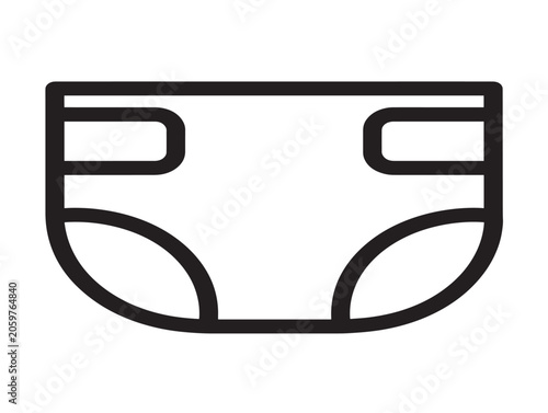 Line Art Vector of Diaper Icon