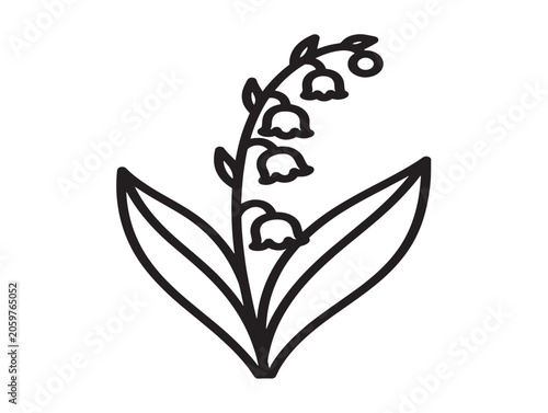Lily of the Valley Flower Icon Illustration