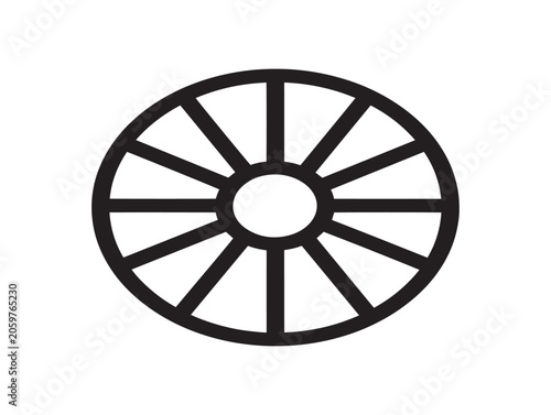 Line Art Diaphragm Icon Vector Illustration