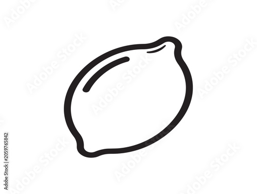 Lime Icon Line Art Vector Illustration