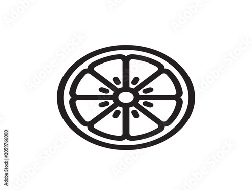 Lime Wedge Icon on White Background