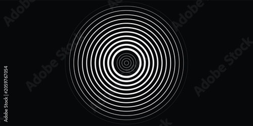 Canvastavla Seamless circular lines pattern radio wave background, radio wave illustration background