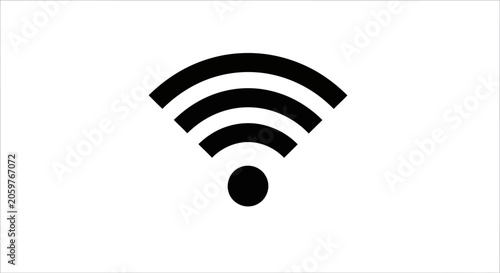 Minimalist black and white wifi icon illustration for connectivity and digital concepts