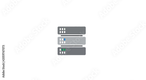 Iconic representation of a server stack for data management and digital infrastructure