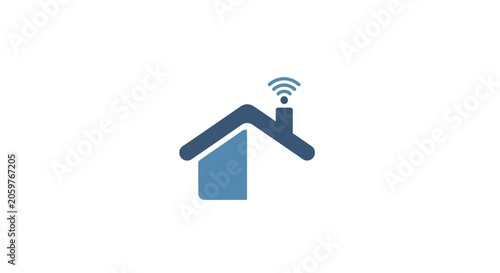 Smart home illustration featuring a wifi signal and house in a modern style