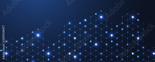 Abstract digital blockchain cube blocks concept. 3D big data cubes quantum computer technology idea. Artificial intelligence data core cubes design element
