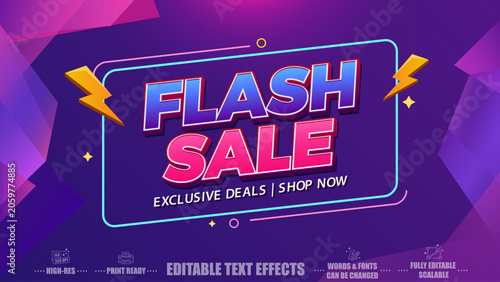 Flash sale editable text effects - exclusive marketplace advertising