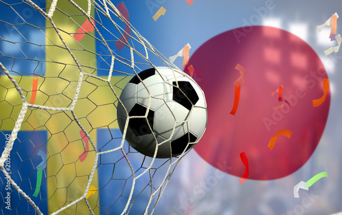 Football Cup competition between the national japan and national Sweden.