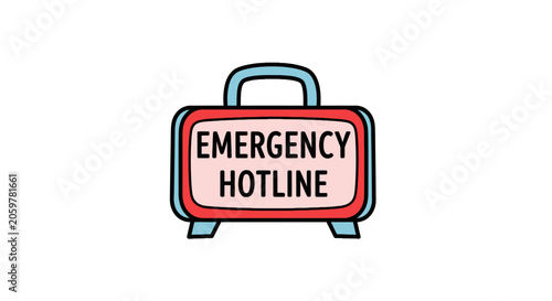 Emergency hotline kit icon for medical support and help