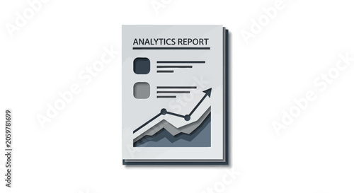 Business analytics report with growth graph