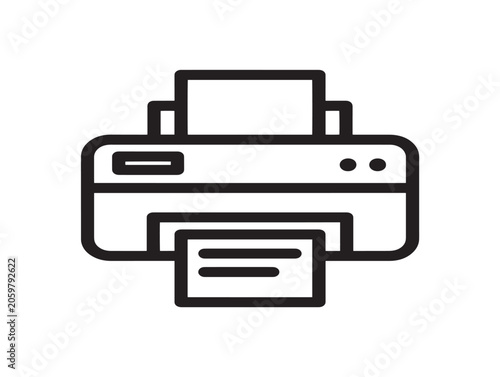 Digital Printing Machine Icon Vector Illustration Line Art Office Equipment