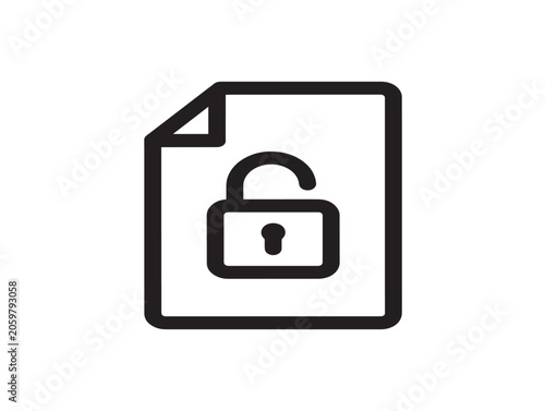 Confidential Lock Security Icon Vector Illustration Outline Symbol