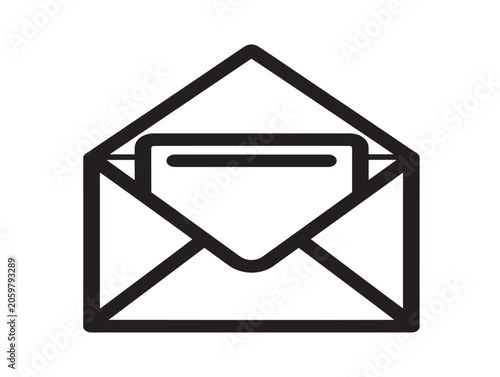 Minimalist Envelope Icon Vector Illustration Line Art for Communication