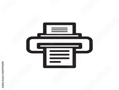 Invoice Scanner Document Processing Line Art Vector Icon Illustration