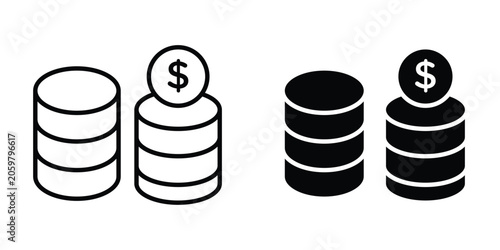 Earning icon vector bundle in black