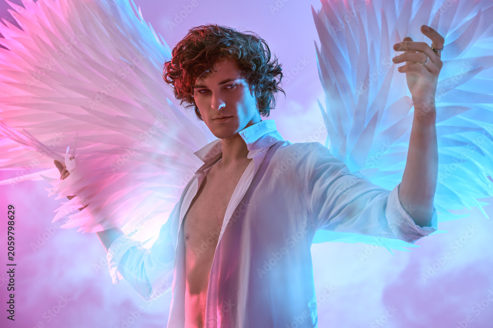 Naklejka premium Neon Angel Power