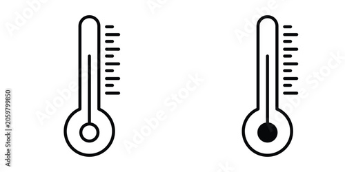 Fényképezés Temperature icon vector bundle in black
