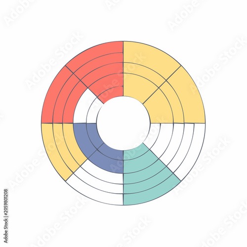 Colorful Circular Chart with Segments