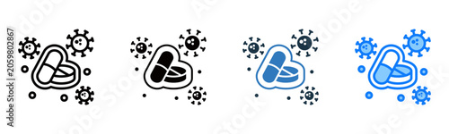 Bilde på lerret Antihistamine icon multiple style vector illustration