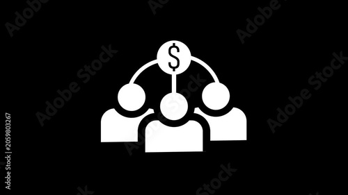 Animated Iconic Representation Of A Business Hierarchy With Three Figures.