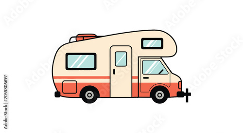 Vintage camper van motorhome for road trips