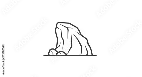 Minimalist rock formation illustration suitable for nature or outdoor-themed design projects
