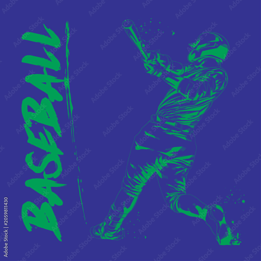 Fototapeta premium Dynamic Baseball Batter Swing Action Graphic