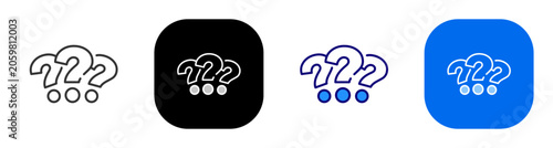 Foto Multiple question marks for uncertainty help inquiry research and answers