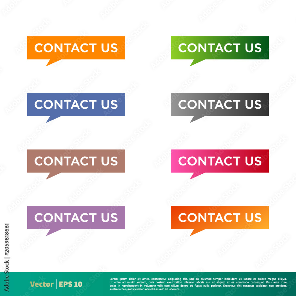 Fototapeta premium Contact Us Button Sticker Icon Vector Template Illustration Design. Vector EPS 10.