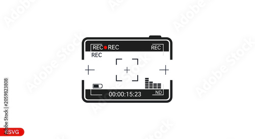 Digital video camera recording interface with viewfinder elements
