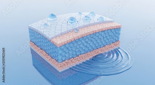 Hydrated Strata: Translucent Layers of Cool Serenity