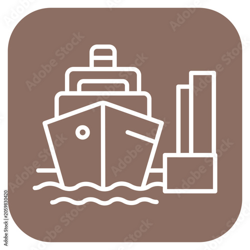 Ship Parking Vector Icon