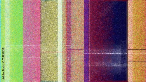 No Signal Screen Glitch with TV Static Noise and Digital Interference