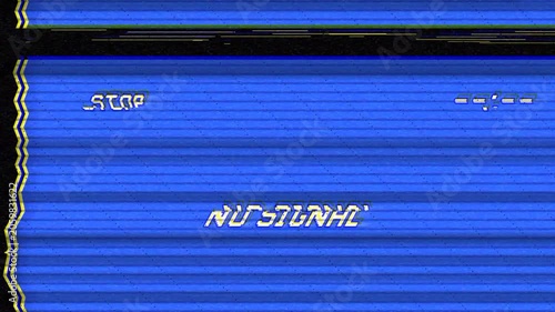 No signal screen glitch error 3d loop animation