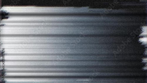 Abstract Digital Glitch Distortion with TV Static Noise and Screen Interference
