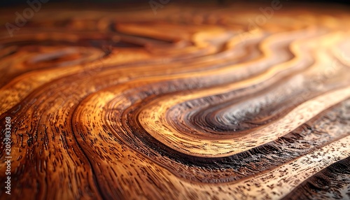A close-up view of a polished wooden surface