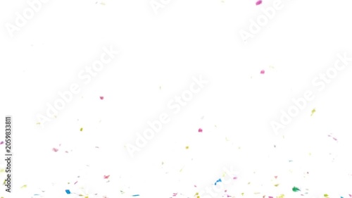 Colorful Confetti Falling on White Background - Celebration Party Motion