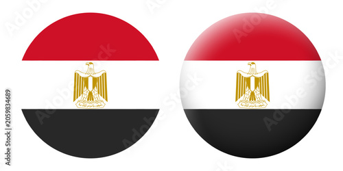 Vector illustration of Egypt flag set on transparent background